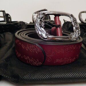 New Real Thick Cut Leather Womens Adjustable Sizeable Western Style Belts